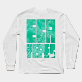 Ecatepec, Mexico City Map Typography - Watercolor Long Sleeve T-Shirt